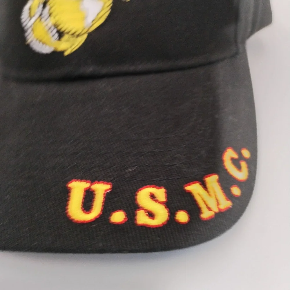 VTG Border Patrol Spell Out‎ Black White Two-Tone Embroidery Baseball Hat Cap